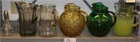 Shelf lot: 5 assorted glass pitchers