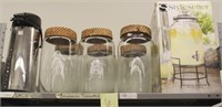 Shelf lot: glass beverage dispenser on metal base