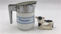 Vintage Creamer Container & Cow Napkin