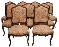 (9) FRENCH LOUIS XV STYLE UPHOLSTERED CHAIRS
