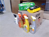 Box Of Assorted Cleaning Supplies