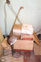 Cigar Boxes & Desk Lamp