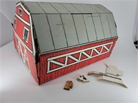 Cardboard barn w/ extra parts for house & barn