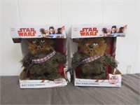 2 New Star Wars Walk 'N Roar Chewbacca Plush Toys