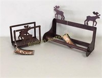 Folk Craft Metal Moose Paper Towel & Napkin Holder