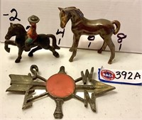 TOYS-METAL HORSE/RIDER, HORSE, WEATHER VANE PC.