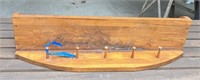 Vintage Handmade Wooden Shelf/Coat Rack