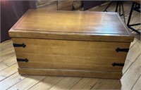 Solid Wood Blanket Chest w Handles & Casters