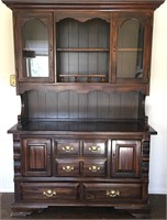 Early American Style Pine Hutch 54" X 78" X 19"