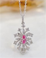 Natural Pink Diamond 18Kt Gold Necklace