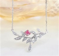 Natural Pink Diamond 18Kt Gold Necklace