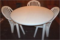 Grosfillex White 4pc Patio Table & Chairs Set #2