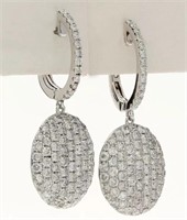 1.75 Ct Diamond Drop Dangle Earrings 14 Kt