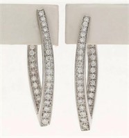 1.50 Ct Diamond Inside Out Hoop Earrings 14 Kt