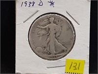 1938D Walking Liberty Half Dollar - Key Date