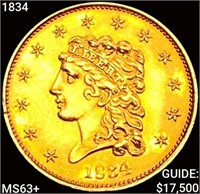 1834 $2.50 Gold Quarter Eagle CHOICE BU+