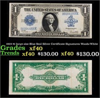 1923 Woods/White $1 large size Blue Seal Silver Ce