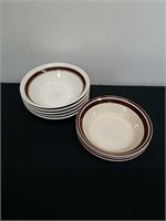 Eight vintage stoneware bowls
