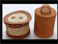 LOT OF TWO NATIVE AMERICAN MADE BIRCH BARK BOXES