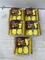 Peeps marshmallow delights dipped in milk