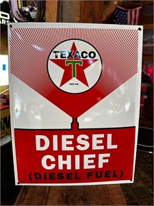 13 x 16” Porcelain Texaco Diesel Chief Sign