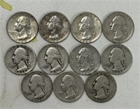 (11) SILVER  WASHINGTON QUARTERS