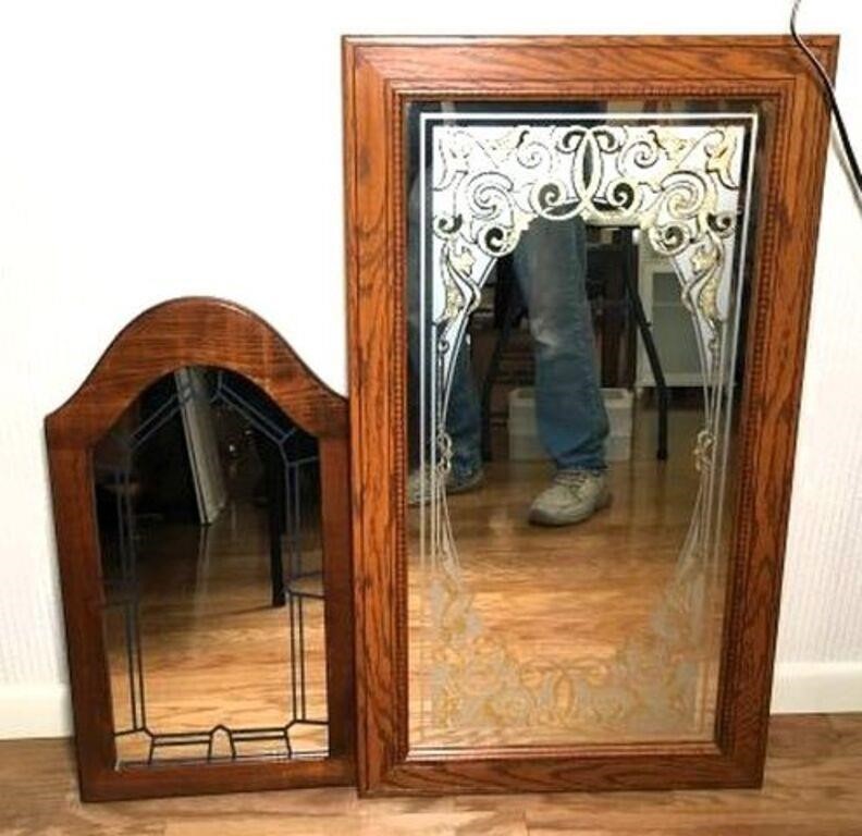 Wood Frame Mirrors Lot of 2