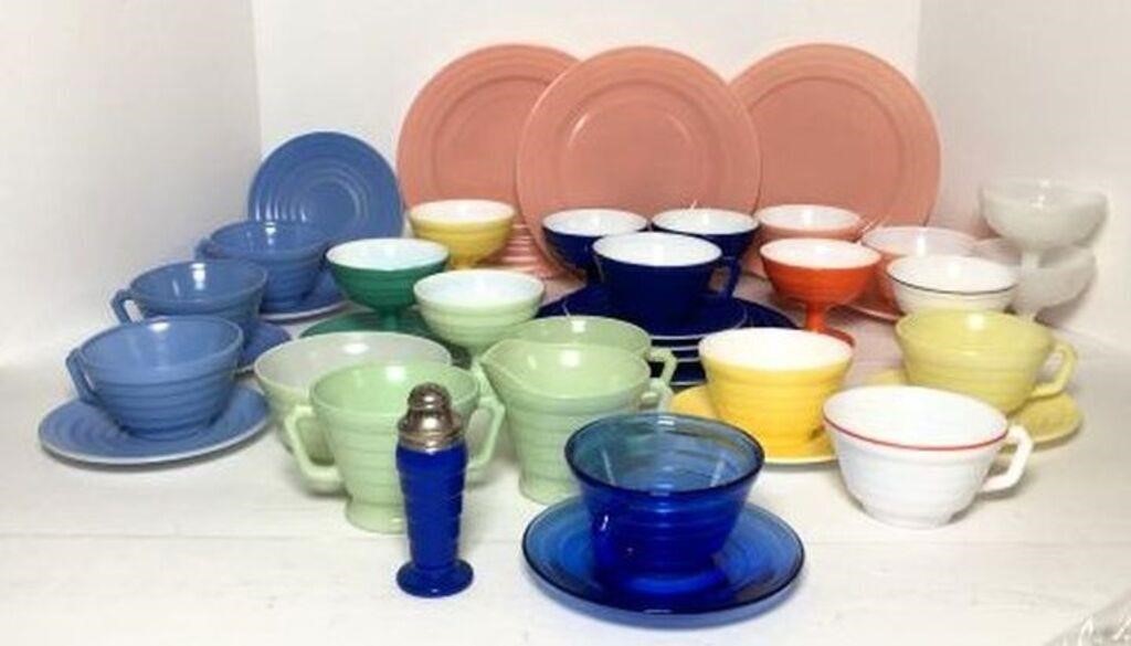 Vintage Colored Glass Dishes & More