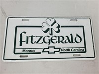 Fitzgerald Chevrolet Monroe NC front plate