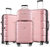 Luggex Pink Luggage Sets 4 Piece - Pp Carry On