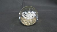 Vintage Art Glass Floral Paperweight