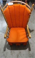 MCM Orange Cushioned Rocking Chair