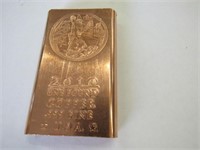 1 Lb Bar Copper 2010  .999 Fine