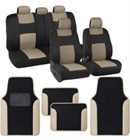 BDK POLYPRO BEIGE CAR SEAT COVERS FULL SET WITH