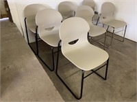 Three Virco Black Frame Molded Chairs