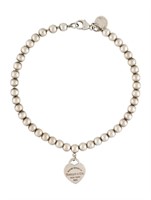 Tiffany & Co. Heart Tag Beaded Bracelet 6.5"