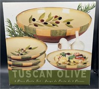 Clay Art 5pc Hand Painted Pasta Set - Tuscan Olive