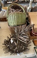 3 Wicker Baskets and Misc.