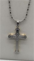 New Necklace W/ Cross Pendant W/ Clear