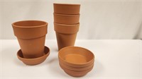 4x Clay Flower Pots