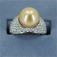 platinum pearl and diamond ring