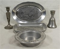 5 Pieces Of Various Pewter