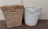 Wicker waste baskets