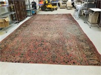 Antique sarouk palace rug has been cut