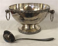 SILVER PLATED PUNCH BOWL AND LADLE