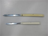 Two Vtg Schrade Walden USA Melon Folding Knives