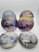 (6) Thomas Kinkade Collectable Plates