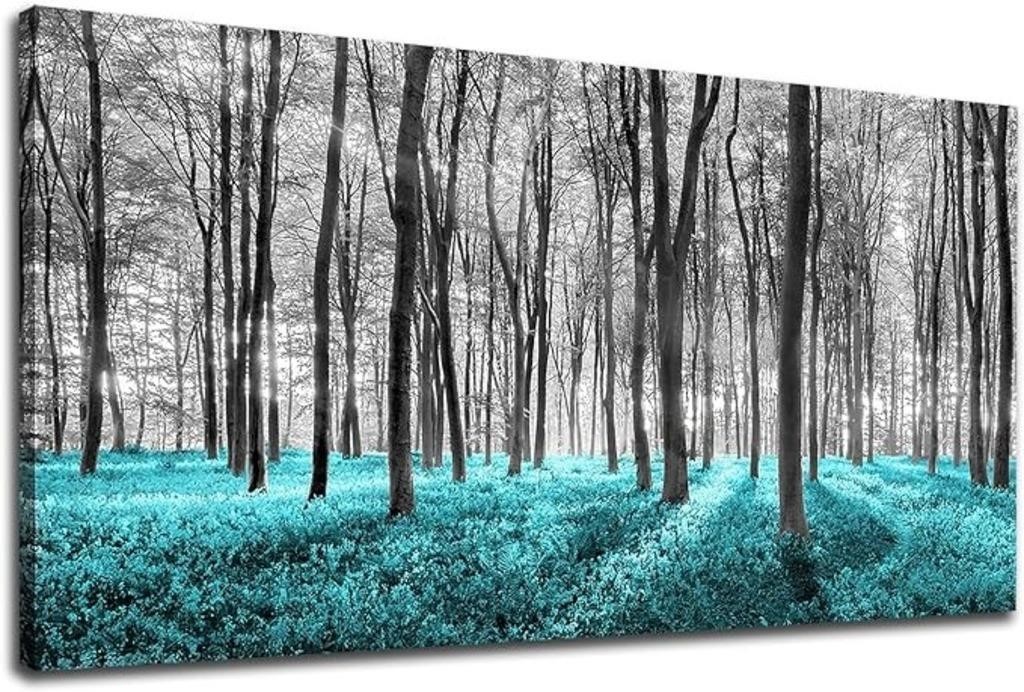 Nineaso Abstract Forest Canvas Wall Art - Black