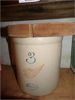 THREE GALLON RED WING STONEWARE CROCK