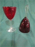 Red ruby bell and wine glass